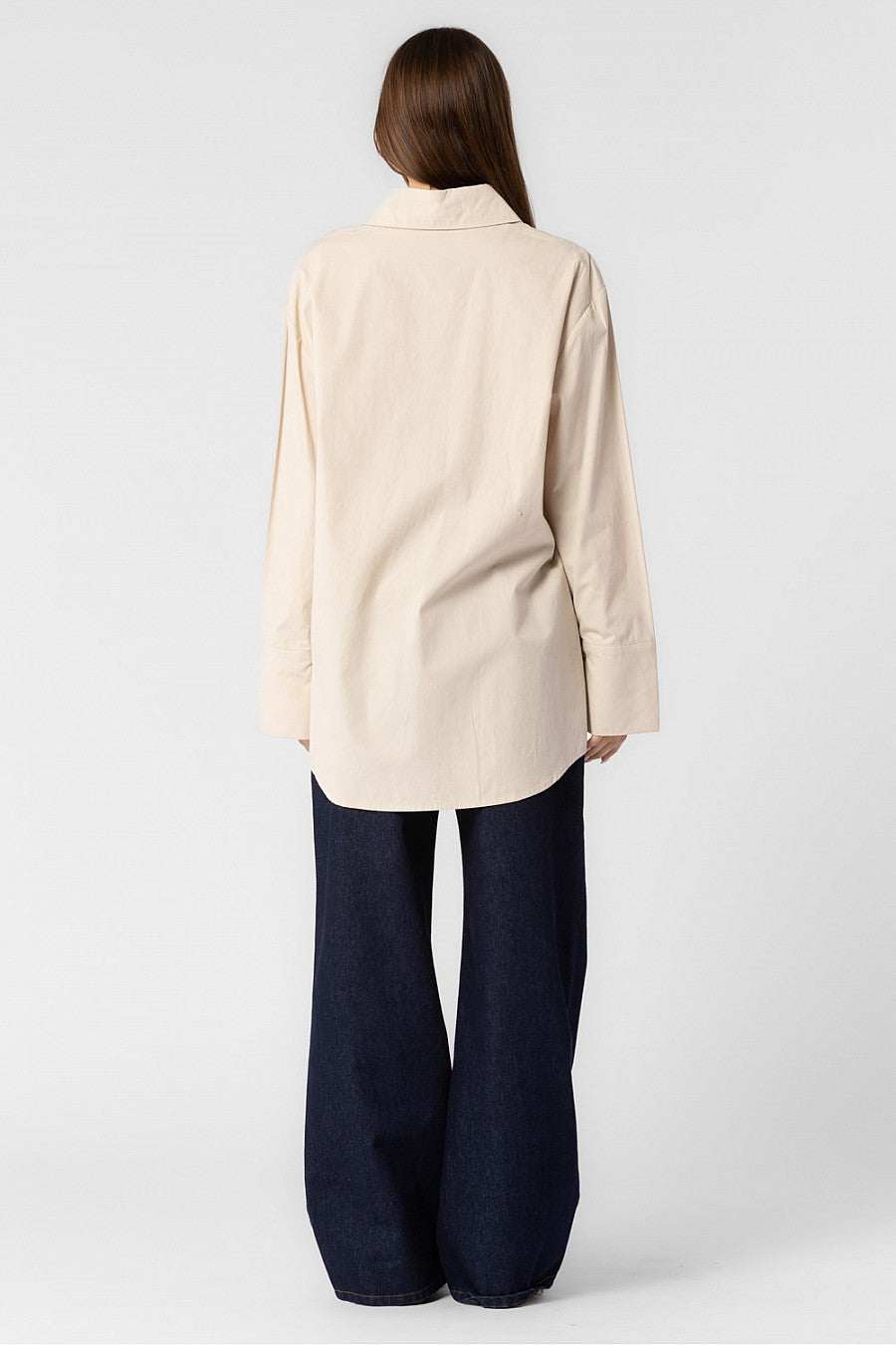 CHARLOTTE WOVEN COTTON OVERSIZED BUTTON DOWN SHIRT DRESS