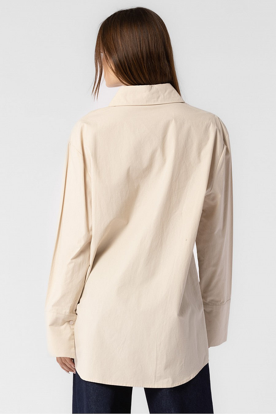 CHARLOTTE WOVEN COTTON OVERSIZED BUTTON DOWN SHIRT DRESS