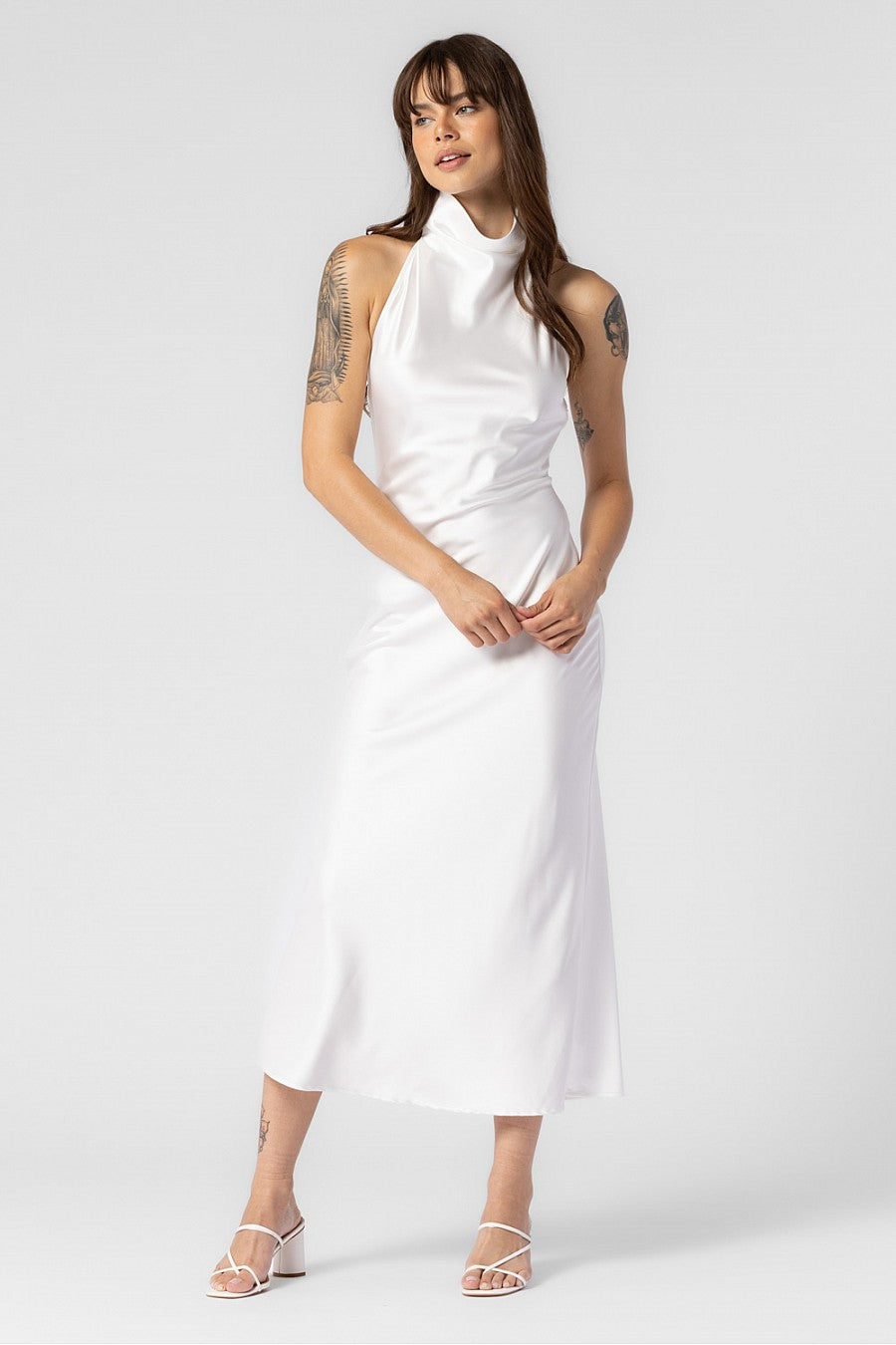 ANGELLA SATIN MIDI DRESS