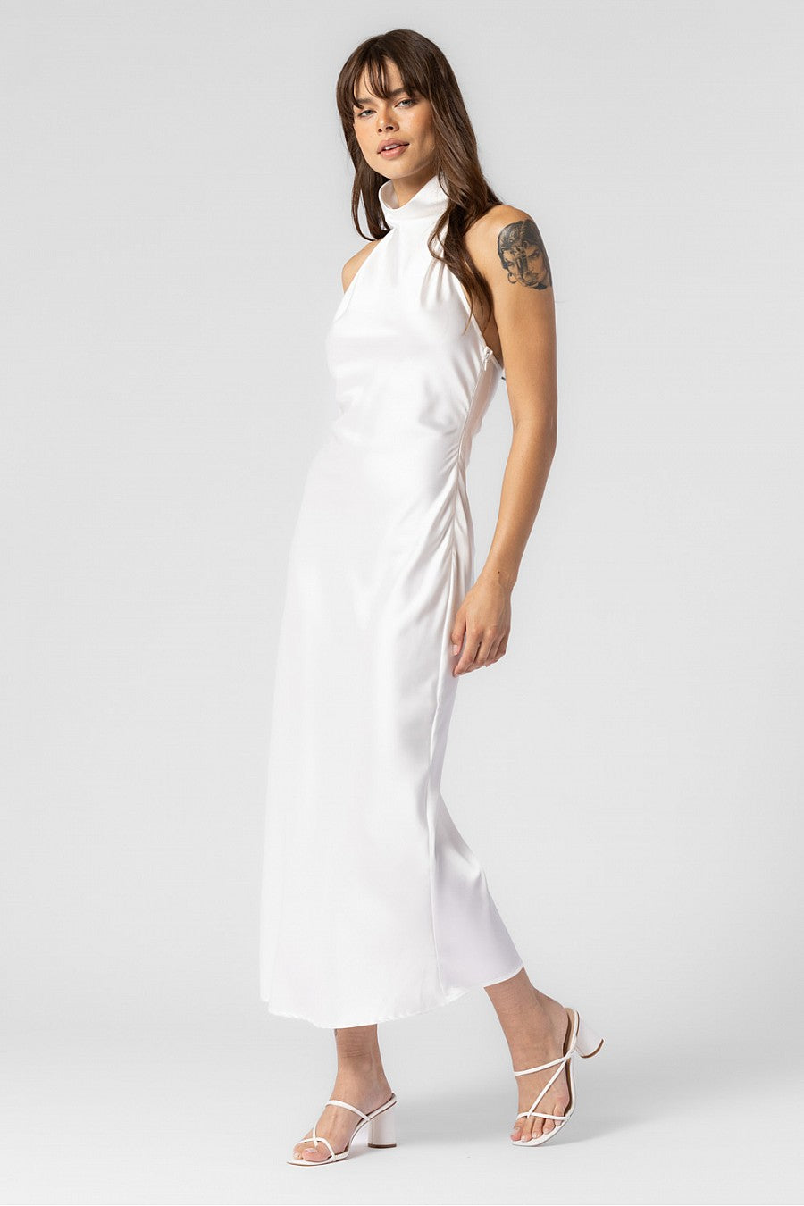 ANGELLA SATIN MIDI DRESS